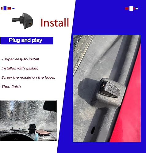 Miniatura 6 de 2 boquillas universales para limpiaparabrisas montadas en el brazo, boquillas de chorros para limpiaparabrisas de automóvil, para la mayoría de los