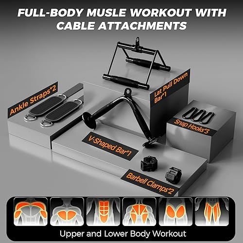 Miniatura 9 de Mikolo Máquina Smith M4 2.0, jaula de energía todo en uno para gimnasio en casa con tracción LAT y cruce de cables, estante para sentadillas para