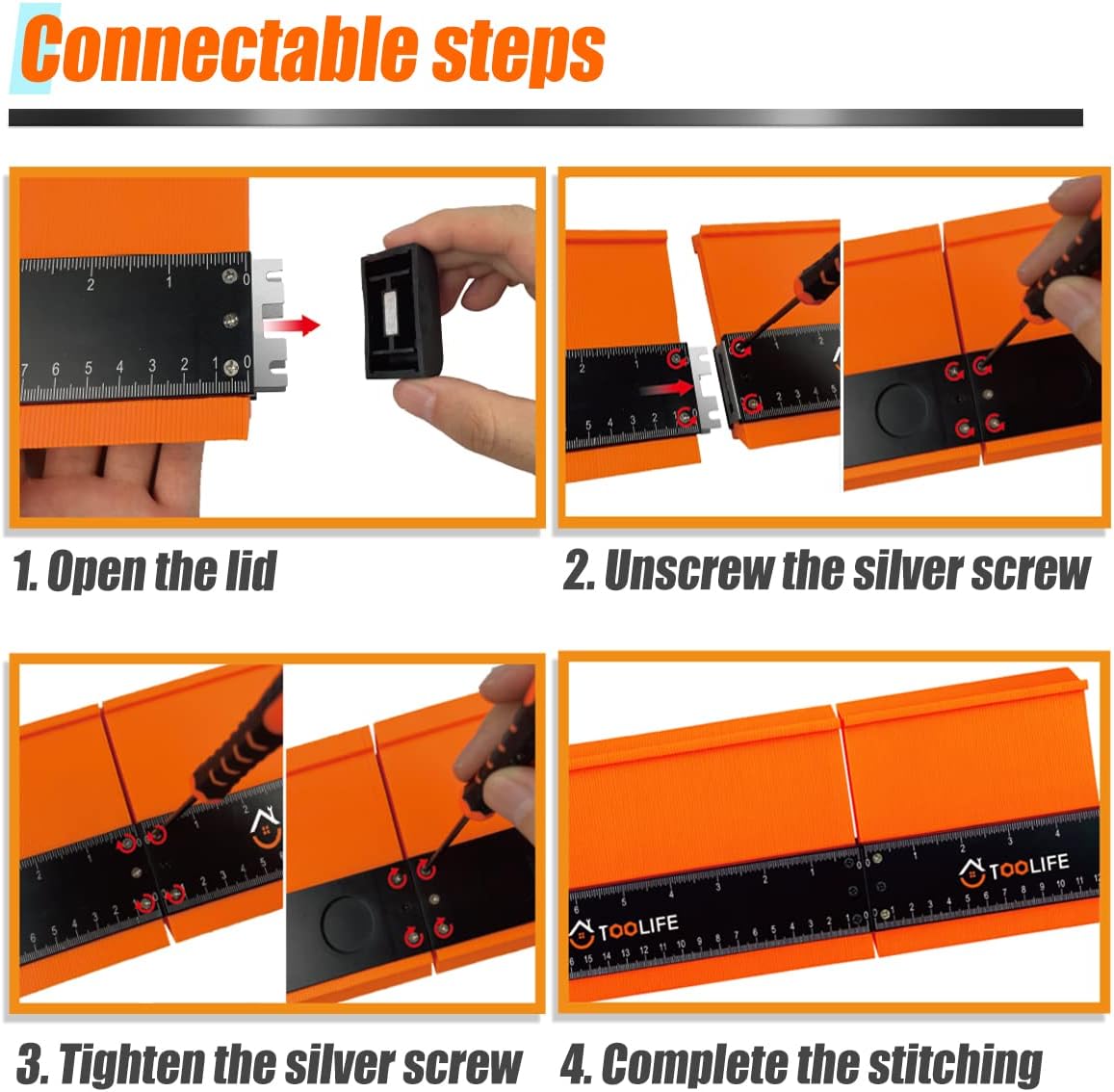 TOOLIFE Connectable Contour Gauge,Mini Chainsaw Cordless 6 Inch,Stocking Stuffers for Him Husband Dad Man,Anniversary Birthday ldea,Cool Gadget