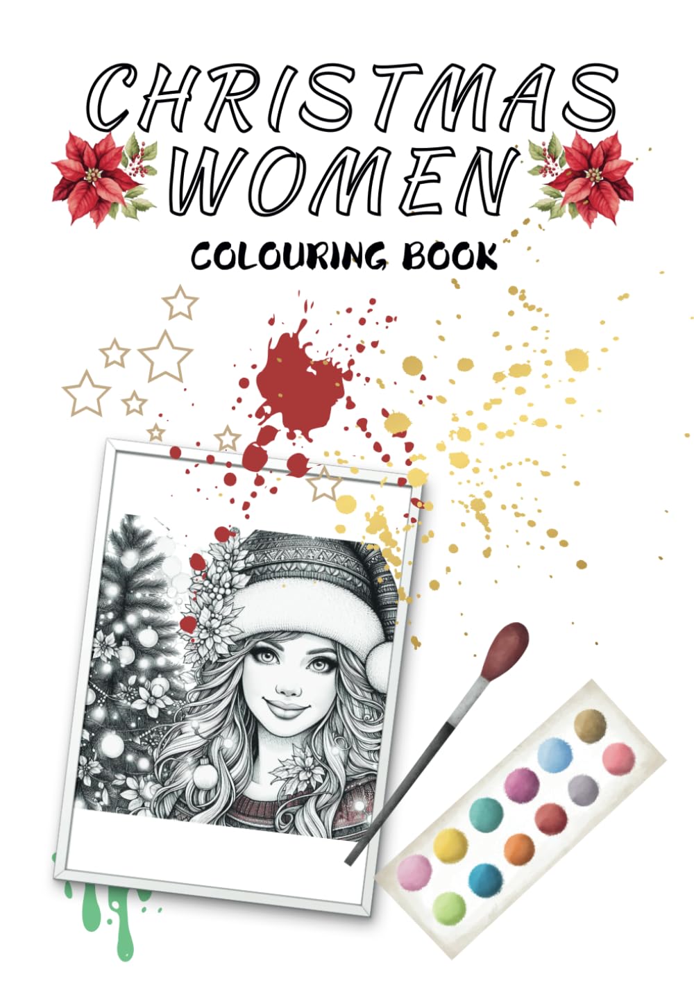 Christmas Woman Colouring Book