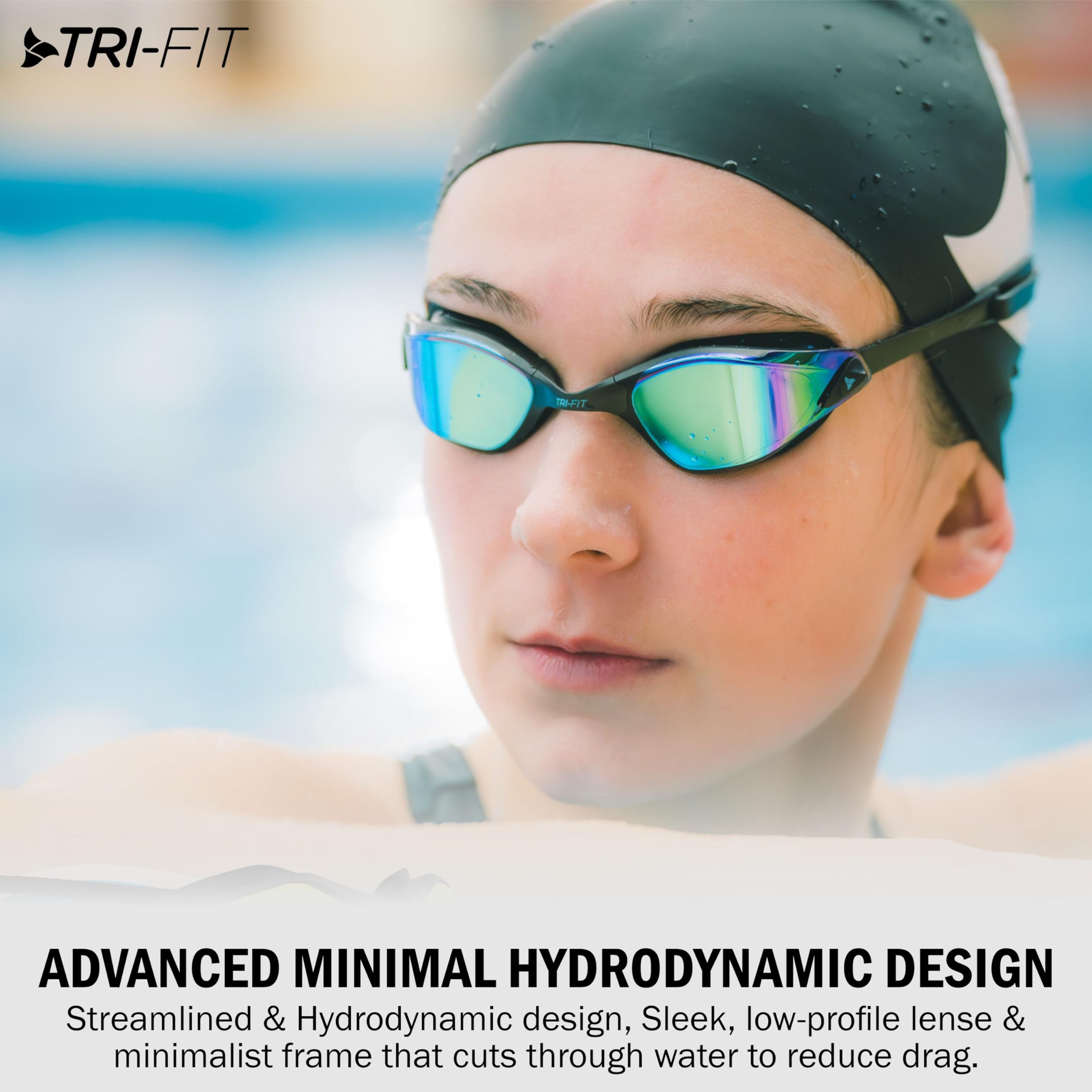 Occhialini da nuoto pluripremiati per adulti, lenti trattate antinebbia, 100% protezione UVA/UVB, guarnizione 3D in TPE personalizzata, ponte nasale in TPE, progettati per uomini e donne