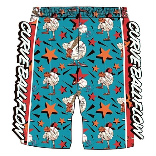Flow Society Curve Ball Baseball Attack Boys Athletic Shorts-Gym-Sports- Activewear-Patterned-Youth Apparel-Baseball Gear Teal thumb #1