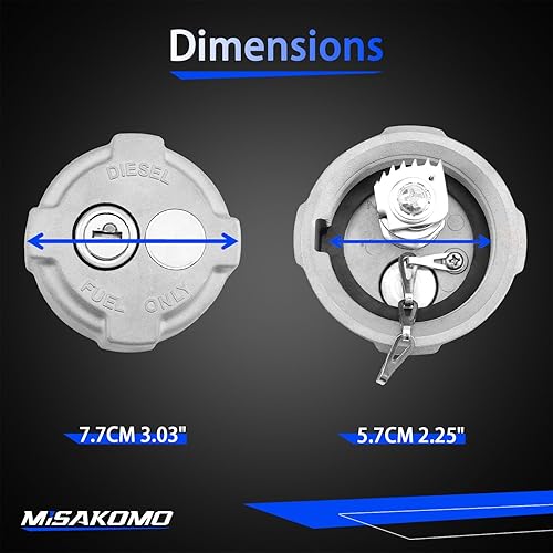 Miniatura 3 de Tapa de combustible diésel con bloqueo de 2 14 pulgadas compatible con Reefer Trailer, International MD Semi Trucks, Ford 650750 Reemplazar #