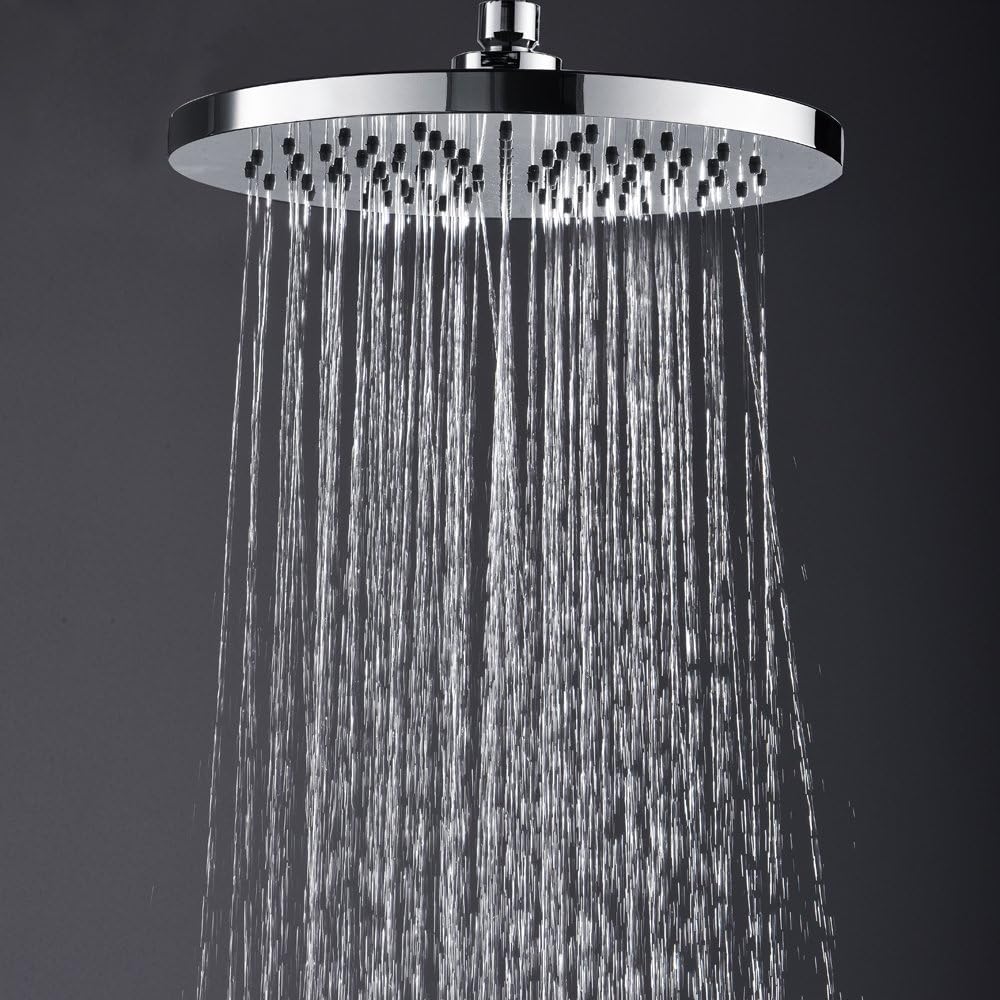 Witsinhome Works Perfect 20cm Rain Style Polished Chrome Stainless Steel Rainforest Shower Head, Round Shower Head