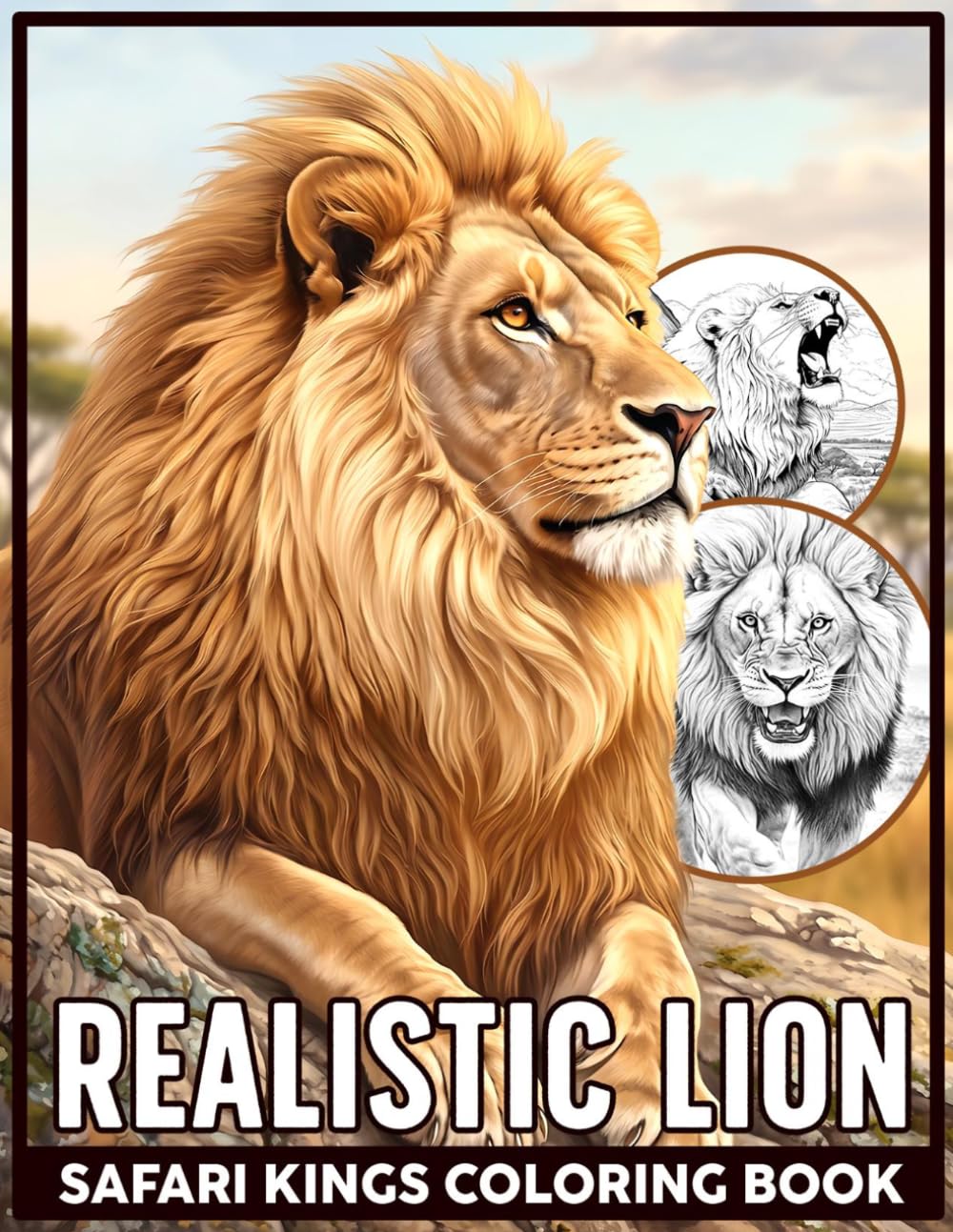 Realistic Lion Coloring Book: Exquisite Equine Art with Detailed Wildlife Animals Coloring Pages Stunning Big Cats Illustrations for Stress Relief and Relaxation