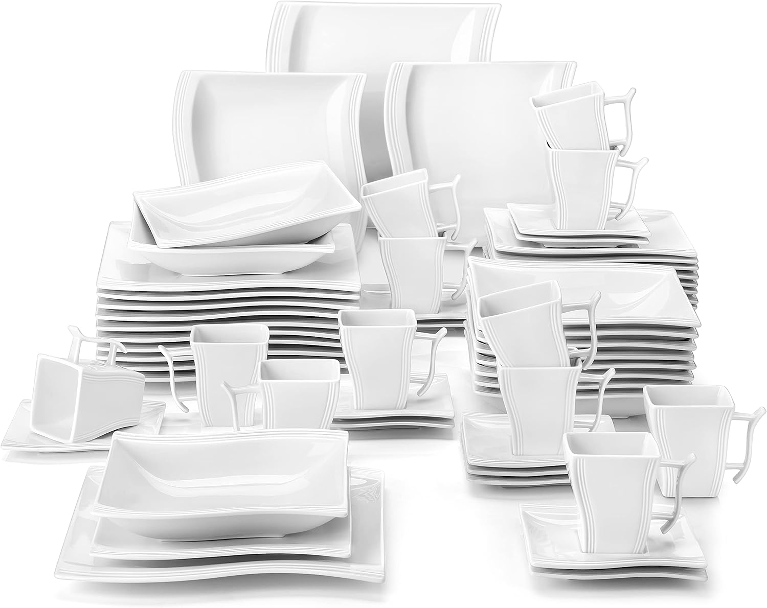 MALACASA Dinner Sets, 60Piece Plate Set with 12Piece Dinner Plate