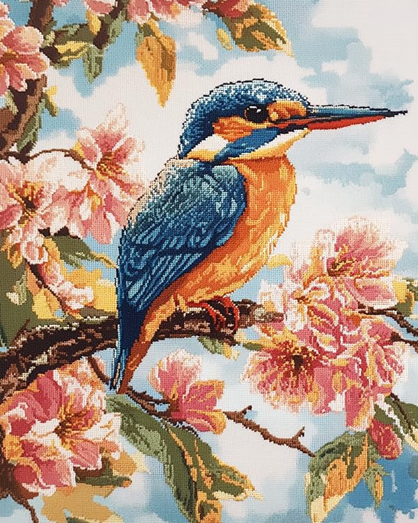 Kit de broderie au point de croix pré-imprimé martin-pêcheur 11CT 40x50cm