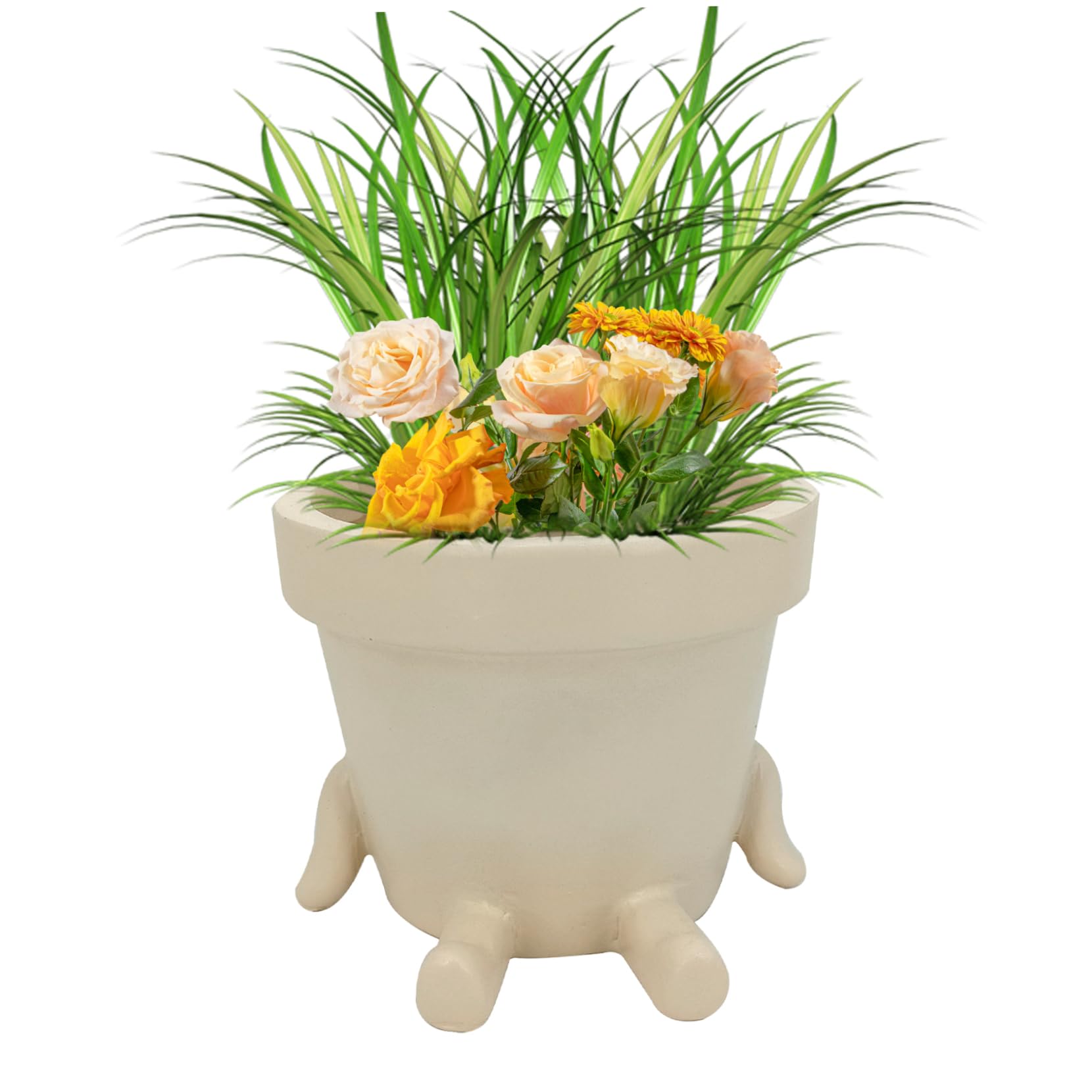 Wedhapy Smiling Plant Pot Indoor Plant Pot, Cute Face Planter Small Smiling Sitting Resin Flower with Face, Decorativeand Cactus Planter, LoverStyle 2