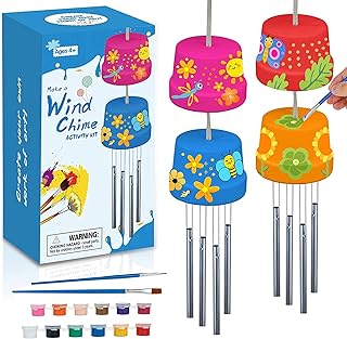 DIY Wind Chime Wooden Craft Set for Children from 4 5 6 7 8 Years Gifts for Girls Boys, Outdoor Toy Outdoor Activities, Painting Crafts Paintable Creative Toy