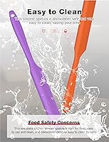 Vista 12 de Jar Spatula, Long Handle Silicone Jar Spatula Scraper for Jar Bottom of Mayo, Cool Whip, Peanut Butter, Condiments（Green/Blue）