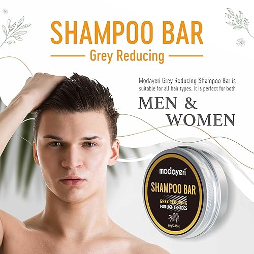 Miniatura 3 de Grey Hair Restoring Solid Shampoo Bar - Carbón de bambú Tratamiento especial para oscurecer naturalmente el cabello gris y blanco, 2.15 onzas