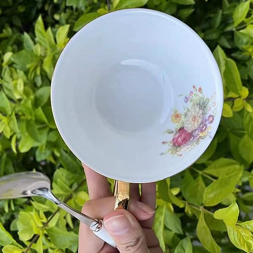 Miniatura 7 de Scizorito Honorable Taza de café capuchino taza de té con platillo para latte porcelana de hueso fino esmalte reactivo 68 onzas 1 unidad flores en