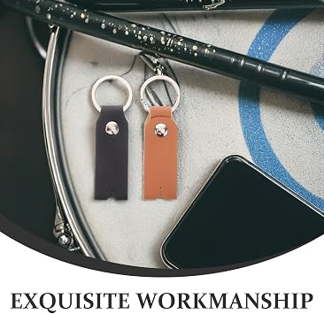 Drum Tuning Key Wrench Covers with Snug Fit 2pcs with Key Chain in Brown and Black Pu Preventing Slippage Accessories