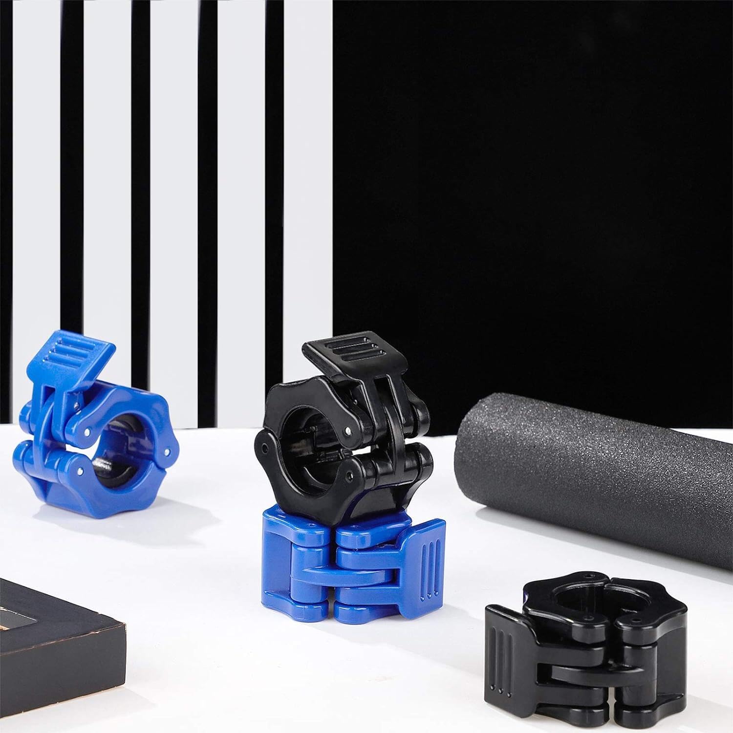 4 Collari Per Bilanciere Da 1 Pollice - Pinze Antiscivolo Rosse Per Sollevamento Pesi - Foto 7