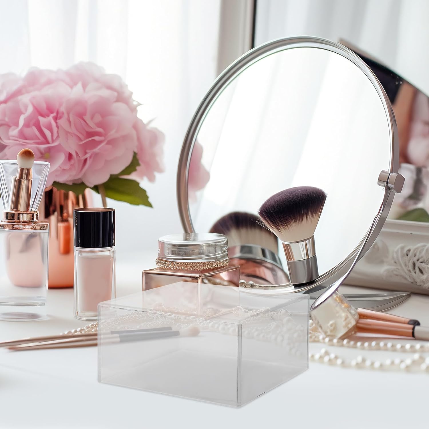 NUOBESTY 6pcs Acrylic Cube Display Case High Clarity Box for Collectibles Craft Jewelry Buffet Table - Cake Showcase Stand Transparent Storage Container Riser