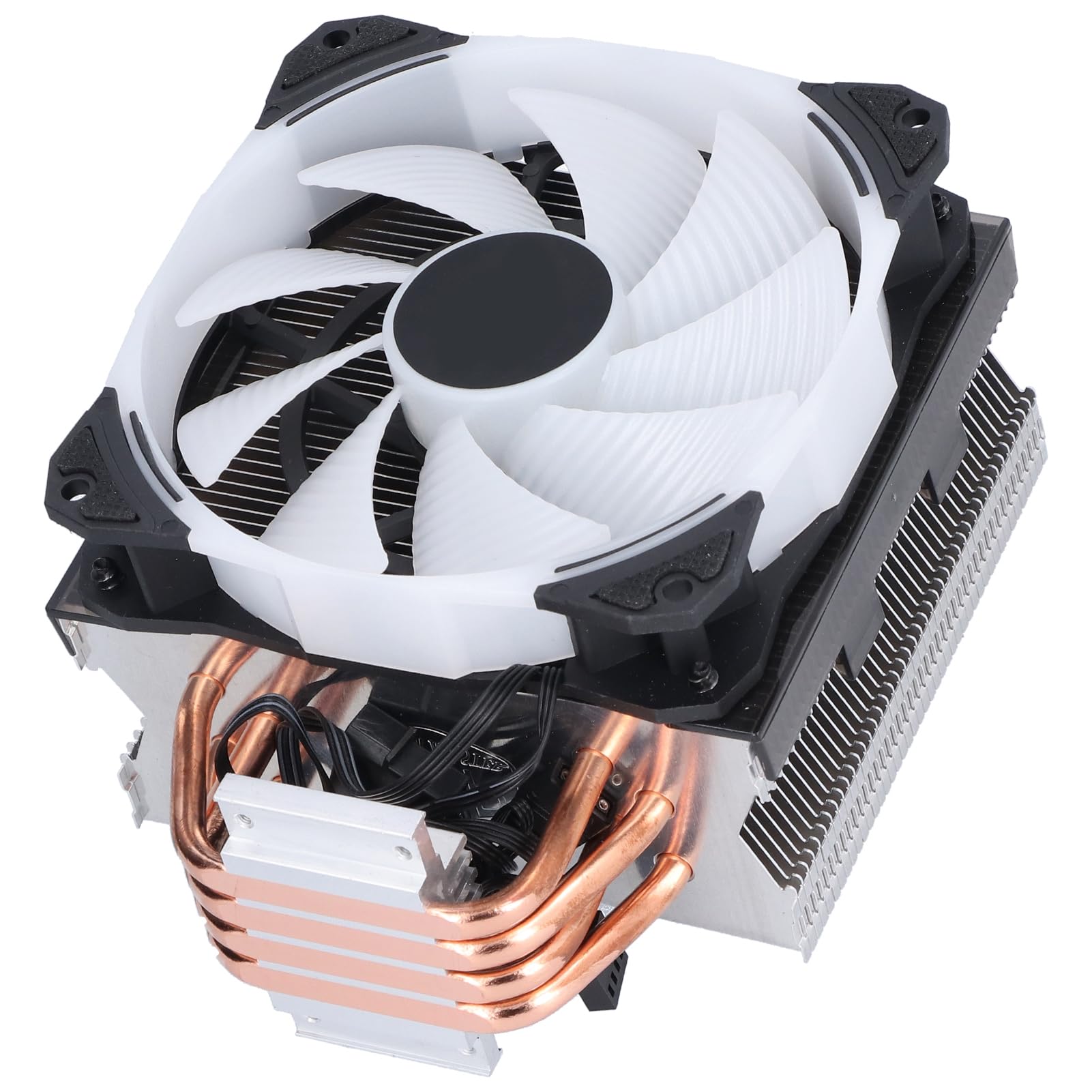 Enfriador de CPU Cobre puro 4 tubos de calor Ventiladores de enfriamiento de CPU para computadora silenciosos 1300 RPM Disipación de calor eficiente de bajo ruido para CPU de