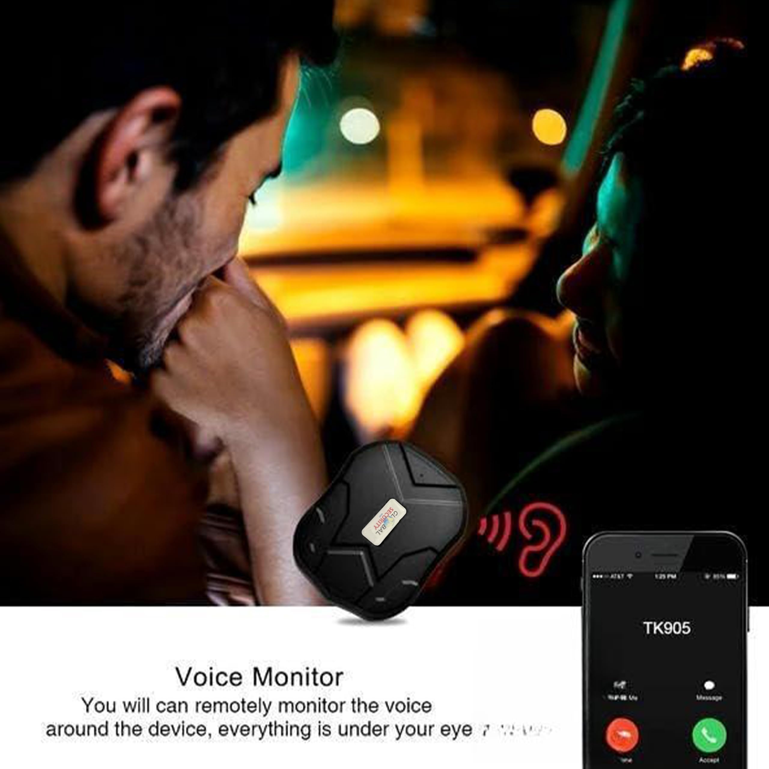 Traceur GPS Voiture GSS 905 Pro : Localisateur Magnétique Antivol en Temps Réel avec Micro Espion et Écoute à Distance Via App