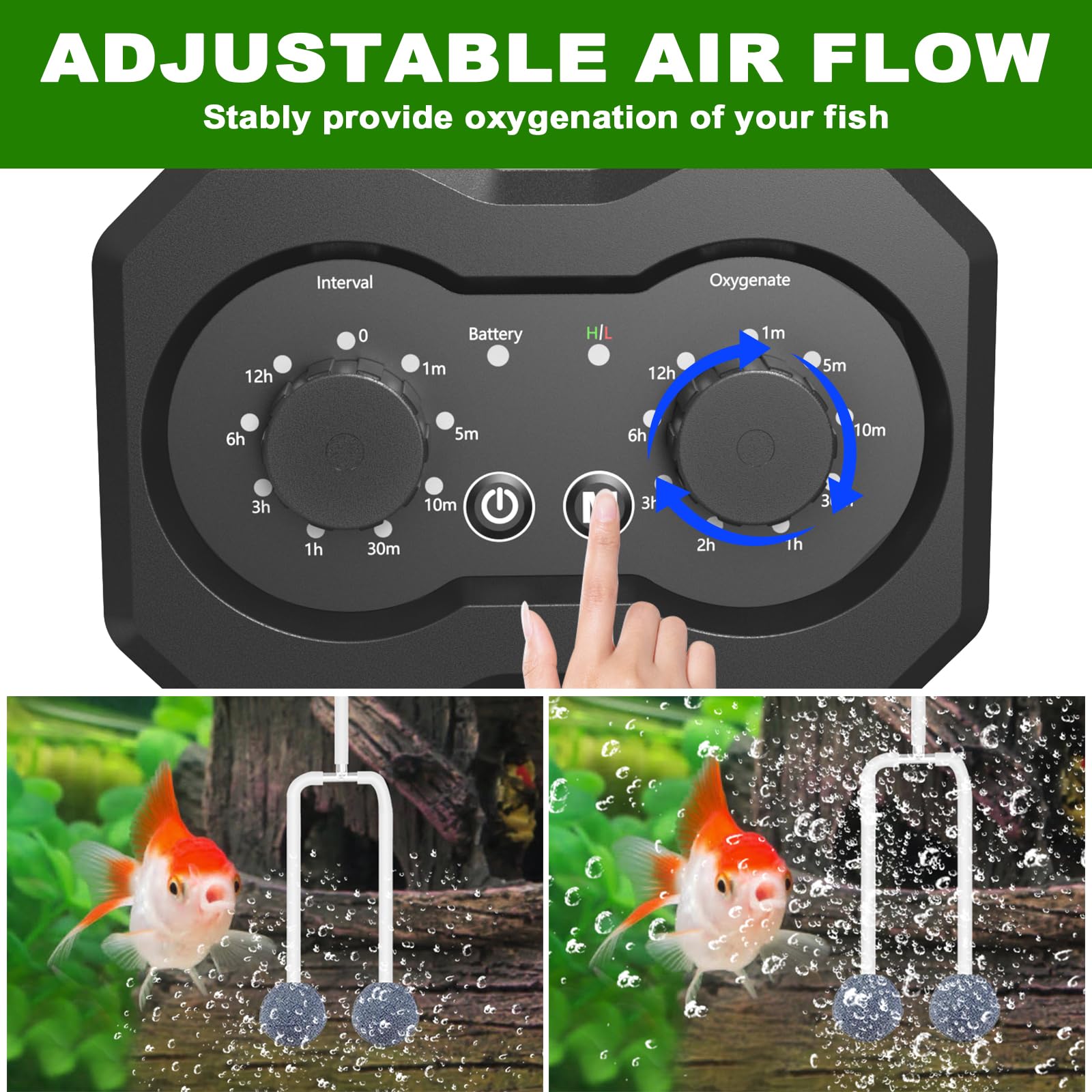 Bomba de aire solar de oxígeno para estanque, botón de rotación simple mejorado, aireador solar para estanque, 2 modos de trabajo, aireador solar para estanques exteriores con función de temporización