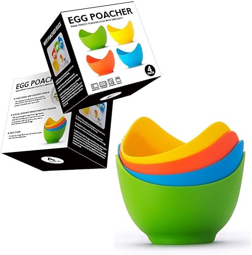 Miniatura 7 de Cocedor escalfador de huevos, olla de huevos escalfados con soportes para anillos, taza de silicona antiadherente de grado alimenticio para