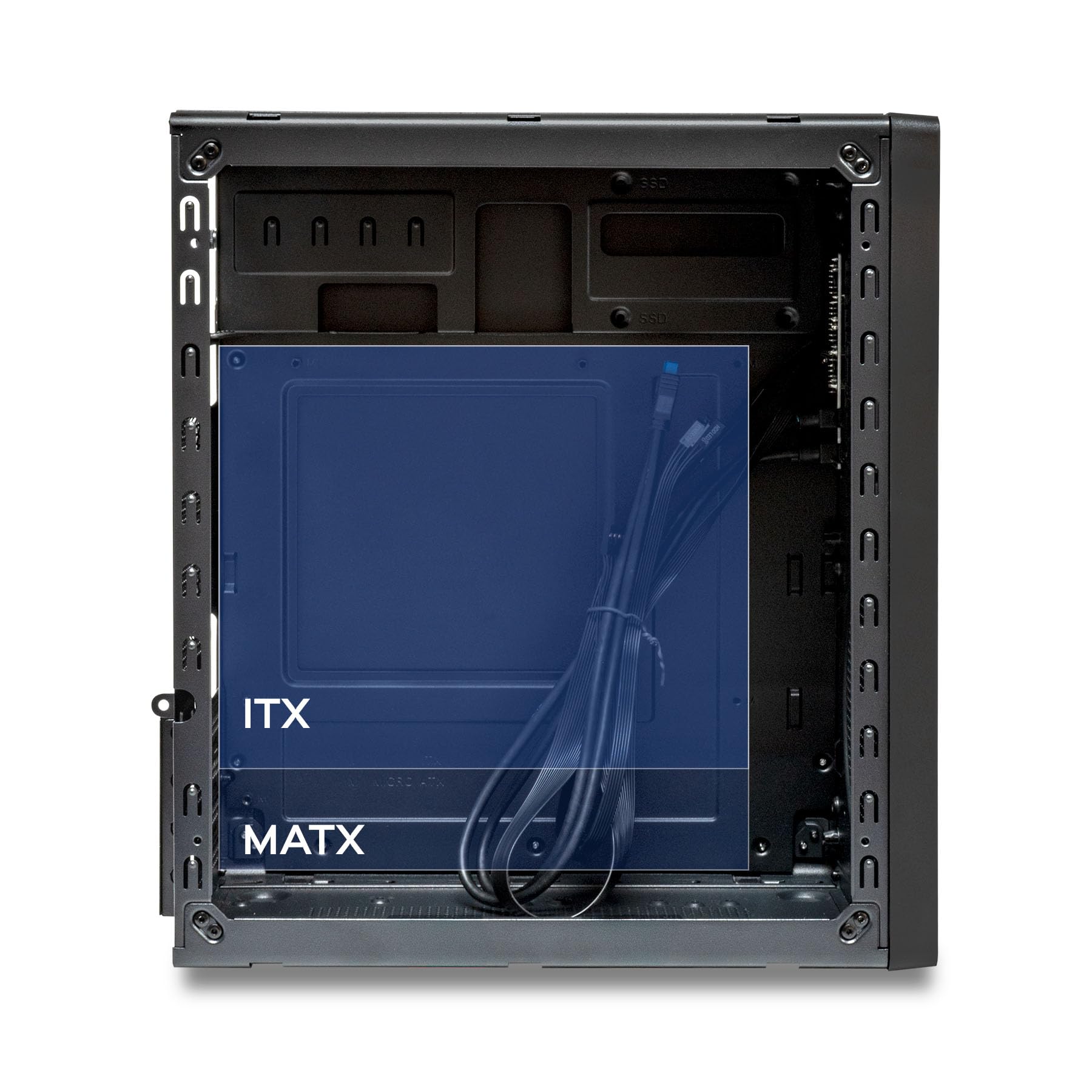 UNYKAch Boîtier d'ordinateur Micro ATX NUMEN 300 Pro - 4 USB (2 × 3.0 + 2 × 2.0), Support ATX, GPU jusqu'à 250 mm, Compact Noir/Rouge, idéal pour Entreprises, commerces et institutions
