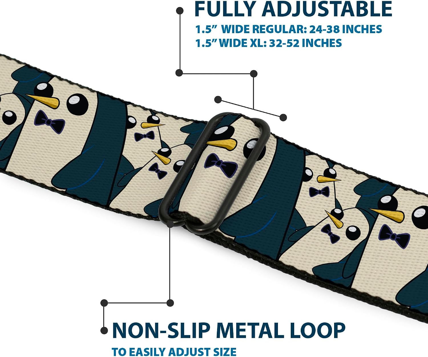 Adventure Time Belt, Seatbelt Buckle Belt, Gunter Standing Pose Stacked, Adjustable