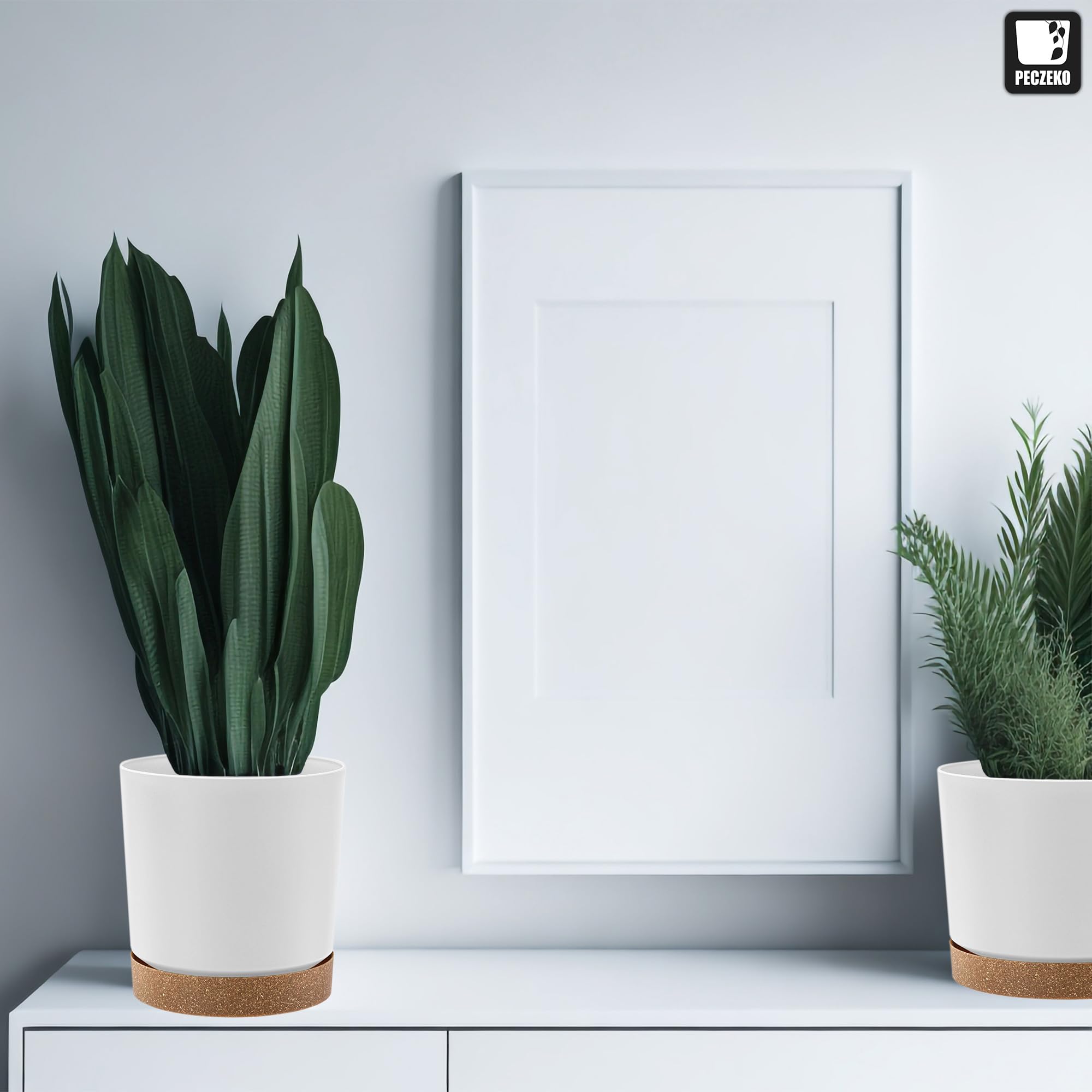 Blumentopf matt, Pflanzkübel aus Übertopf Kunststoff Dekorativer Topf für, groß und klein Pflanzen, 2er-Set blumenkübel, blumenkübel kräutertopf (2 Pack) Weiß, ø 30 cm