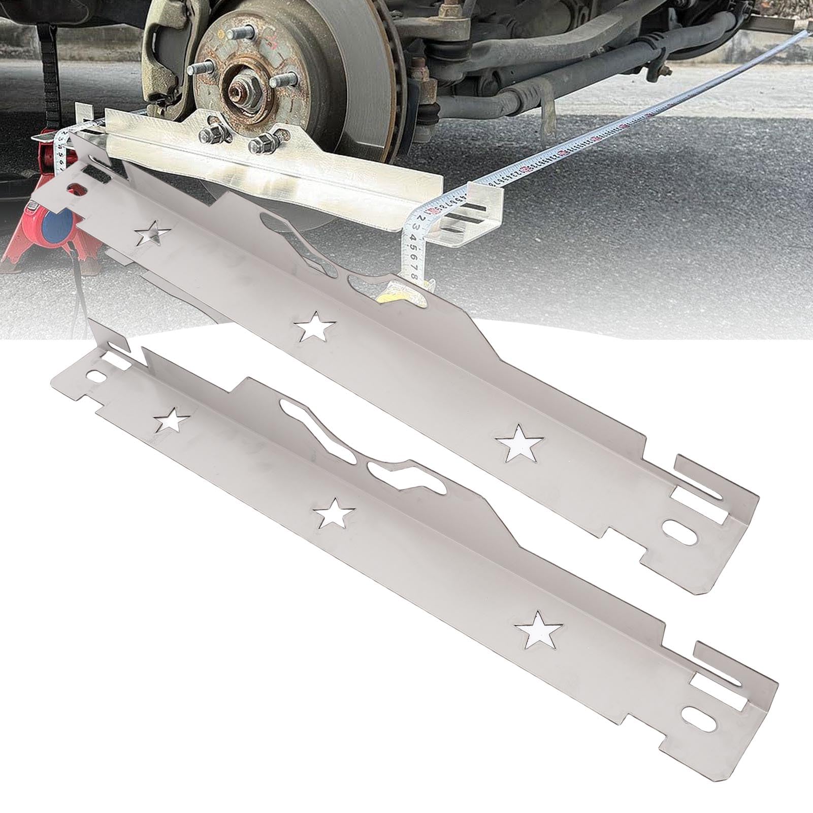 Fafeicy Herramienta de Alineación de Ruedas, Placa de Herramienta de Alineación de Dedos, Acero de Aleación Automotriz con Agujeros Colgantes para Coche, Camión, ATV, UTV, Motocicleta,