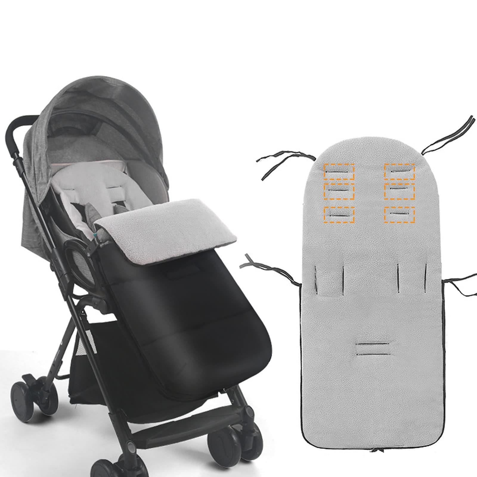 Sacco a Pelo per Passeggino, Sacco a Pelo Invernale Caldo, Sacco a Pelo Spesso Impermeabile Antivento Universale, per Passeggino