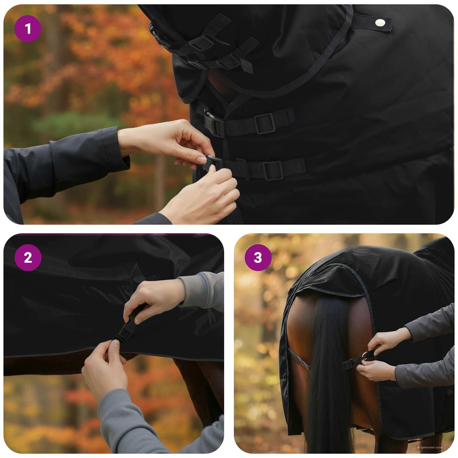 vidaXL Manta para Caballo Verde Oscuro y Negro 115 cm Poliéster, Manta Ecuestre Moderna, Cubierta de Invierno, Impermeable, Lavable, Caliente para tu Caballo