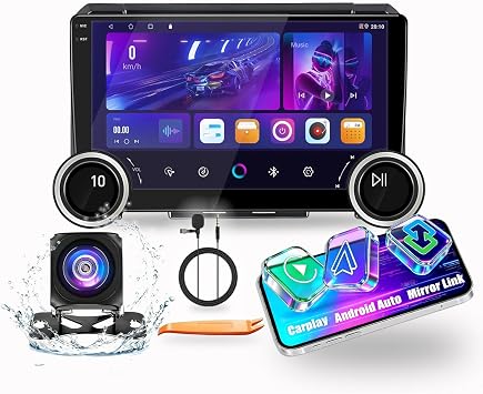 for Suzuki Jimny 2018-2025 Display Knobs CarPlay/Android Auto Autoradio Android FM Radio Car Navigation Stereo Pad Player GPS 10.1" QLED Touch Screen BT WiFi 2 Din Headunit Tablet Quad Core 2G+64G