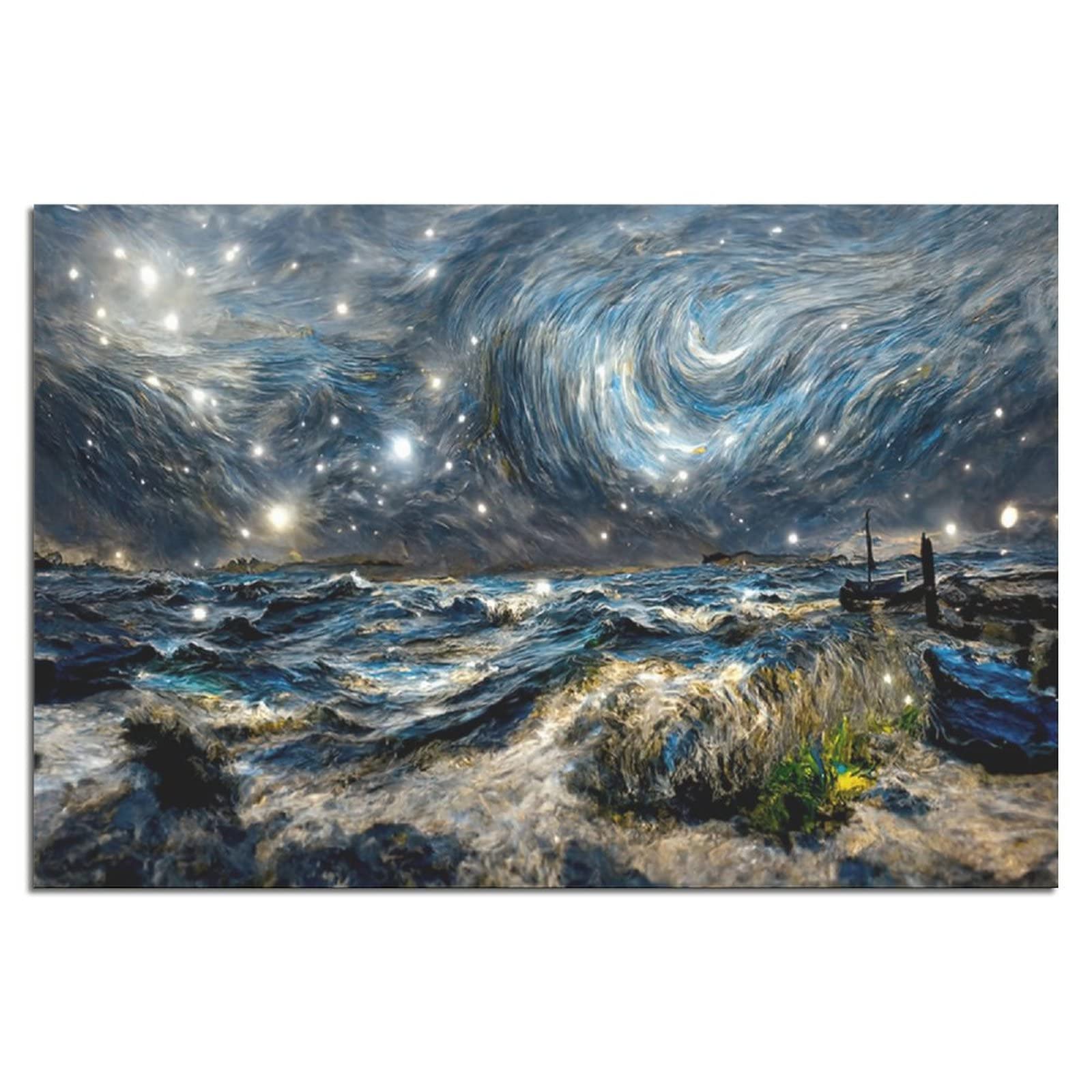 Amazon.co.jp: ポスター ゴッホ アートの絵画星夜の海[インテリア壁画