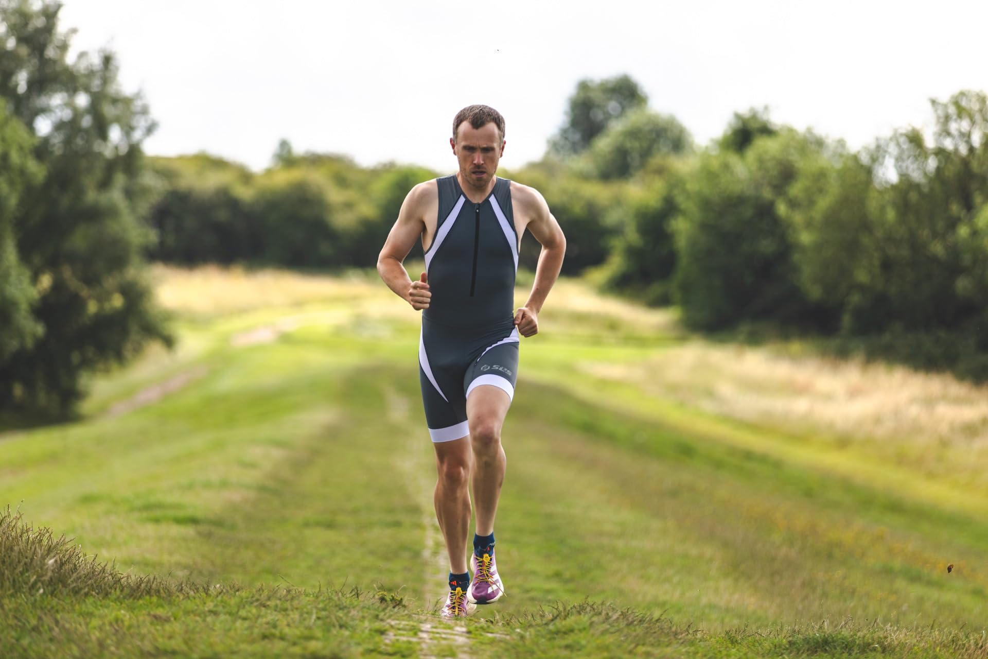 SLS3 Costumes de Triathlon pour Homme - Combinaison de Triathlon FRT Durable sans Manches pour Homme