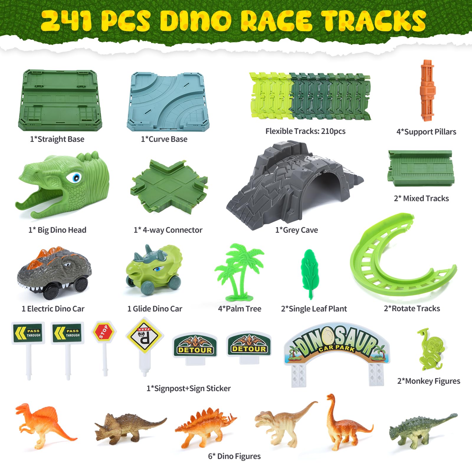 EagleStone Dinosaur Track Set - Parking Garage & Vehicles -8