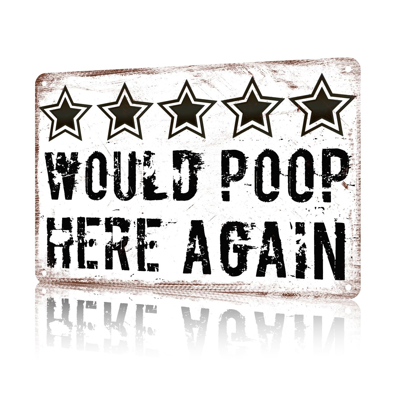 Anceky Funny Wall Decor Would Poop Here Again Vintage Metal Signs Tin Sign for Home Outdoor Wall Decor 12×16 Inch