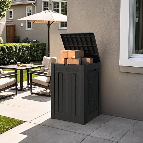 Vista 66 de Patiowell 30 Gallon Resin Deck Box, Outdoor Storage Box for Patio Furniture, Deliveries, Pool Supplies,Waterproof and Lockable, Grey