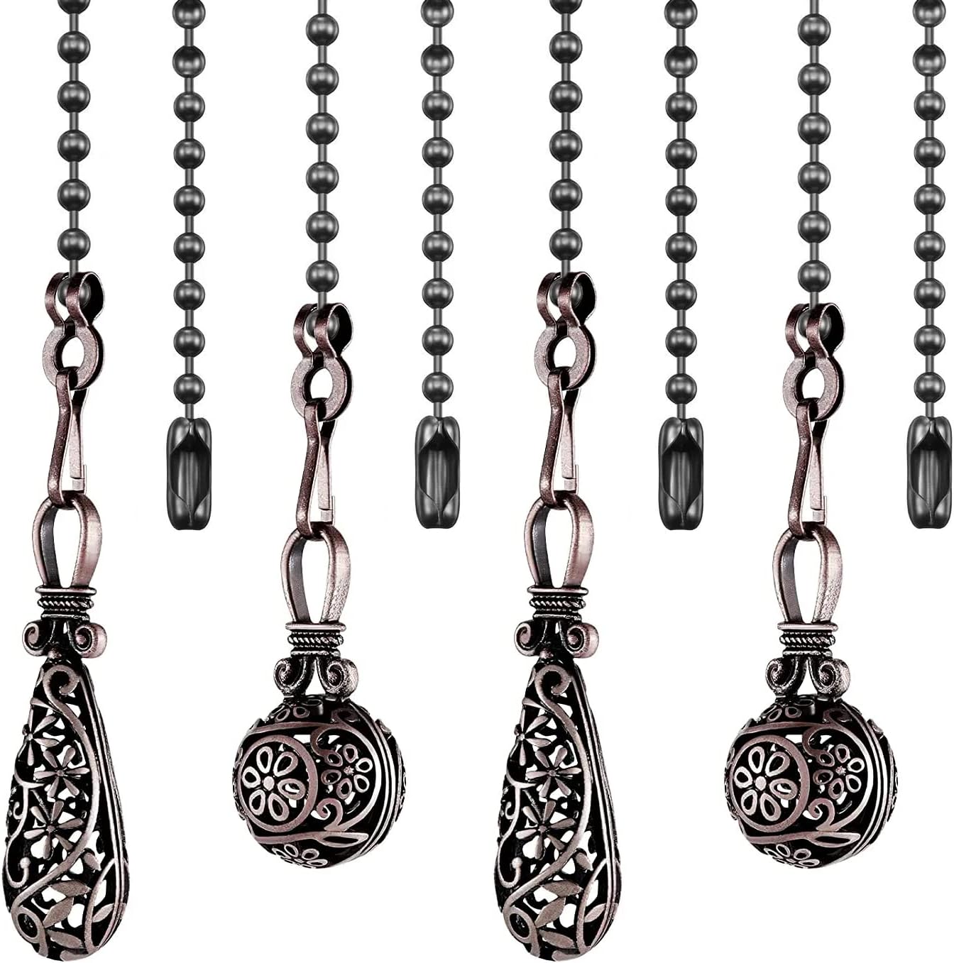 Dotlite Ceiling Fan Pull Chain Vintage Hollow Fan Danglers,14 Inches