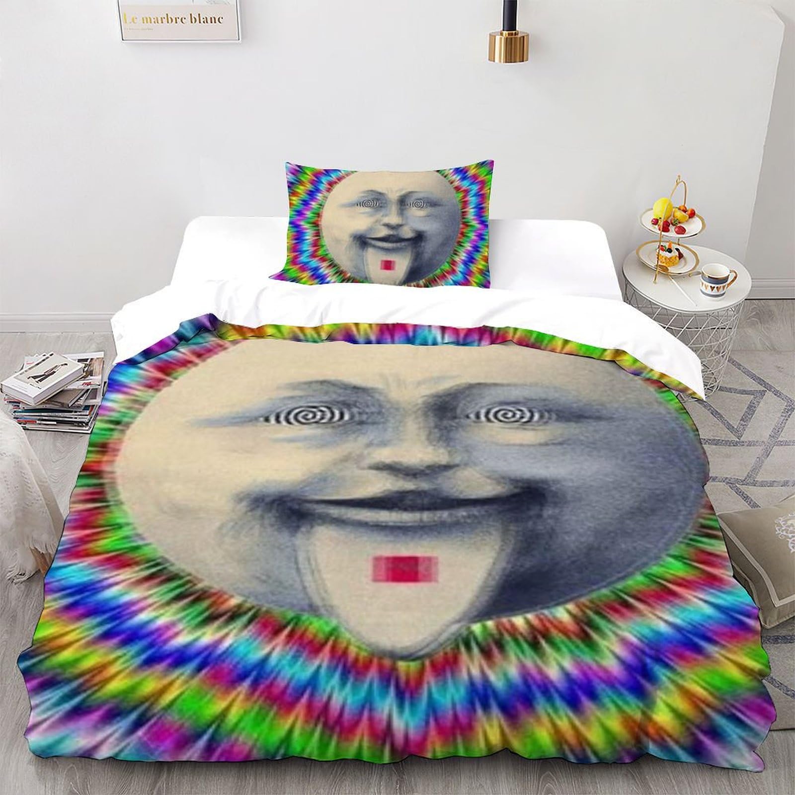 Housse de couette fille 135x200 imprimé smiley microfibre 3D