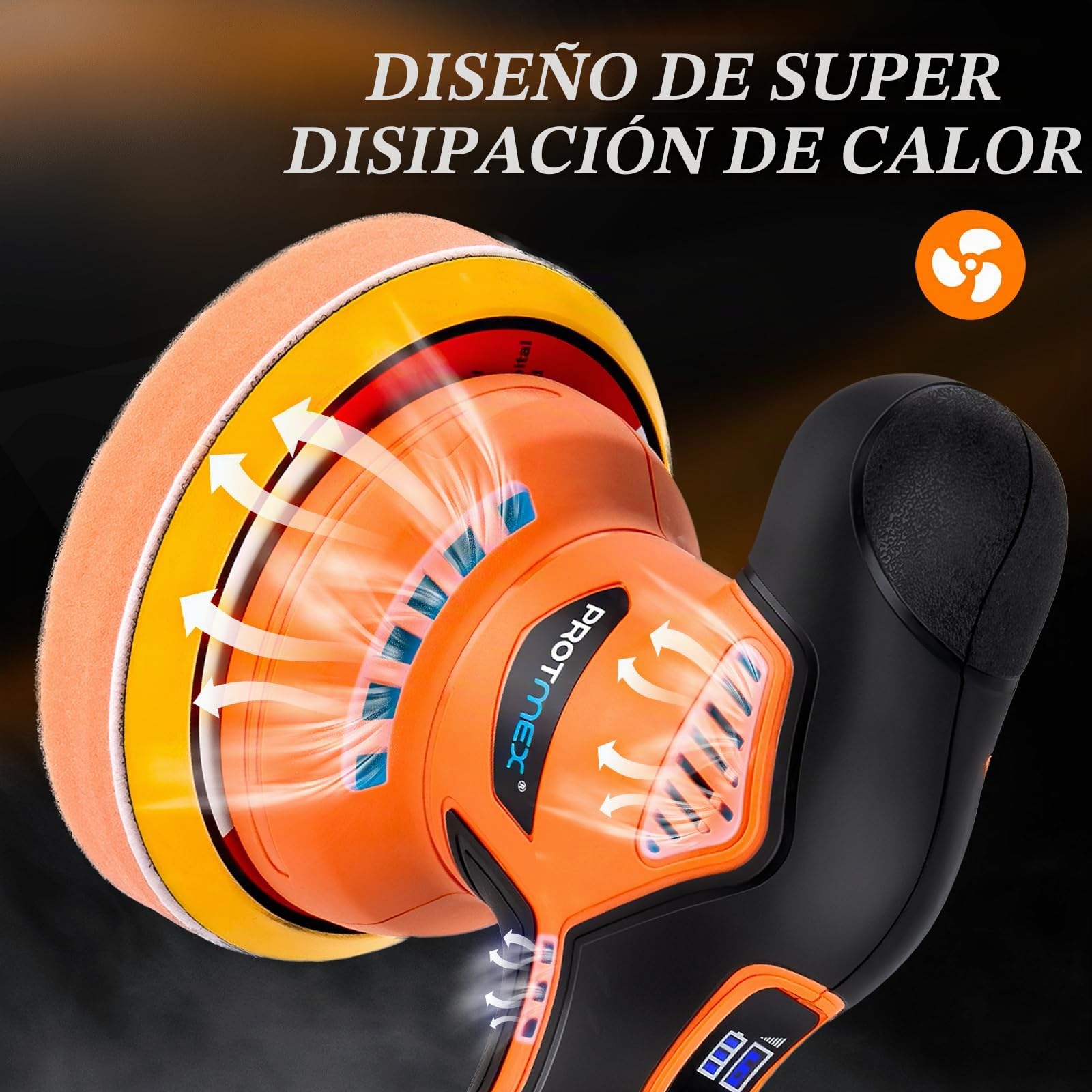 Protmex - Almohadilla de coche inalámbrica Protmex, kit de almohadillas y pulidores de coche de 6 pulgadas, 6 pilas de velocidad variable de velocidad, 2 x 21 V 2,0 h pilas inalámbricas Poliber