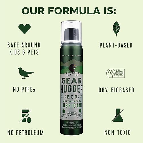 Miniatura 18 de Gear Hugger Lubricante multiusos – Ecológico (11 onzas, paquete de 3), removedor de óxido, lubricante para puerta de garaje, lubricante para bisagra