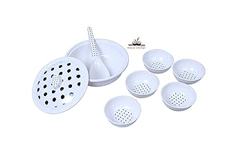 Melamine Pudding Bowl Set (9-Pieces), Desert Bowls Set, Plastic Serving Bowls, Food Grade BPA Free, Best Gift for Birthday Wedding Festivals (White) (DOT)