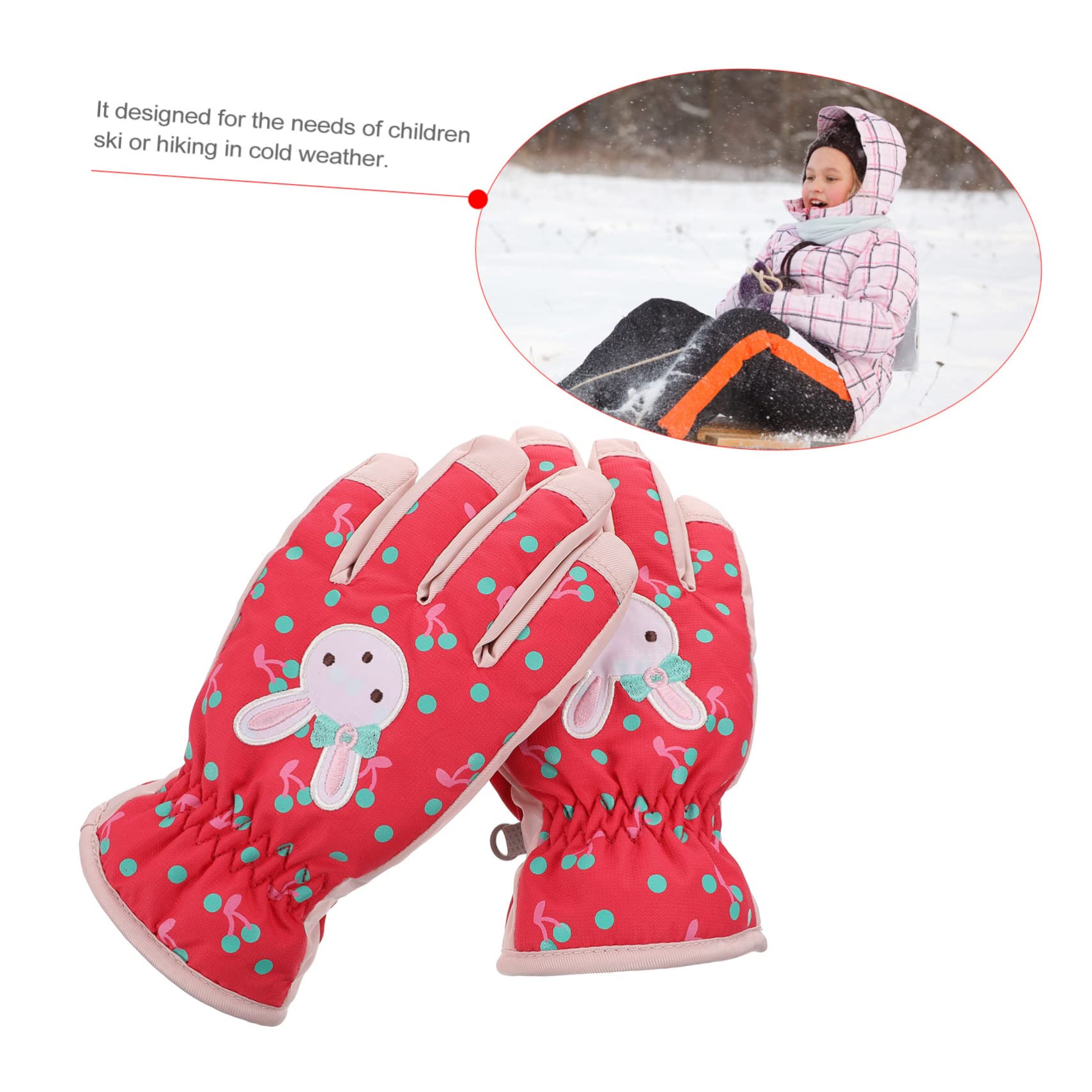 Amosfun 1 Paar Skihandschuhe Für Mädchen Fahrradhandschuhe Für Autorennen Warme Süße Cartoon- Winter Weihnachts Für Kinder Geschenk Frau