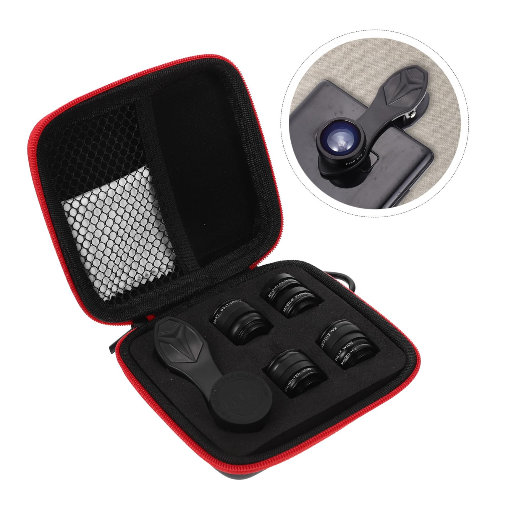 Cabilock Kit de Lentes para Móvil con Clip Incluye Lente Macro Gran y Efectos Especiales Fácil Instalación Resistente al Agua y Grasa Compatible Mayoría de Smartphones