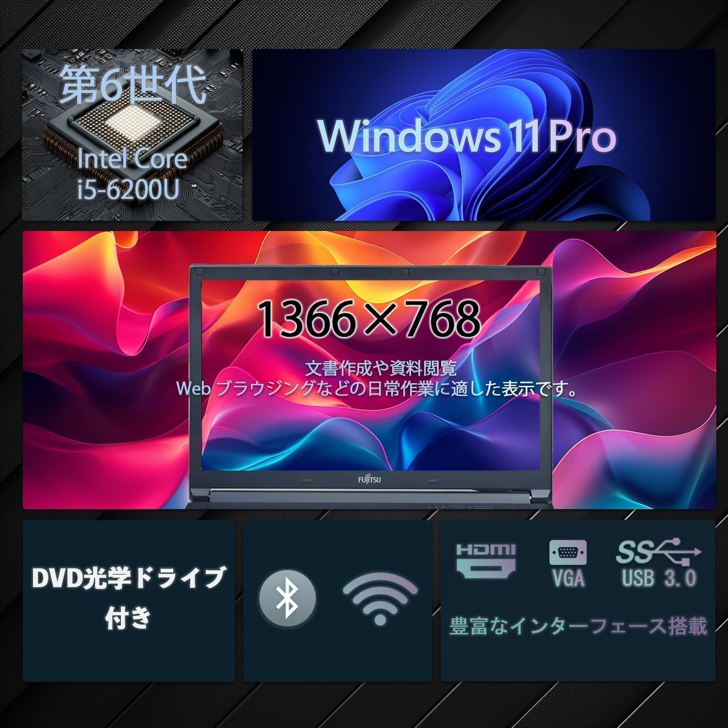 Amazon.co.jp: 【中古ノートパソコン】FUJITSU LIFEBOOK A576｜Windows