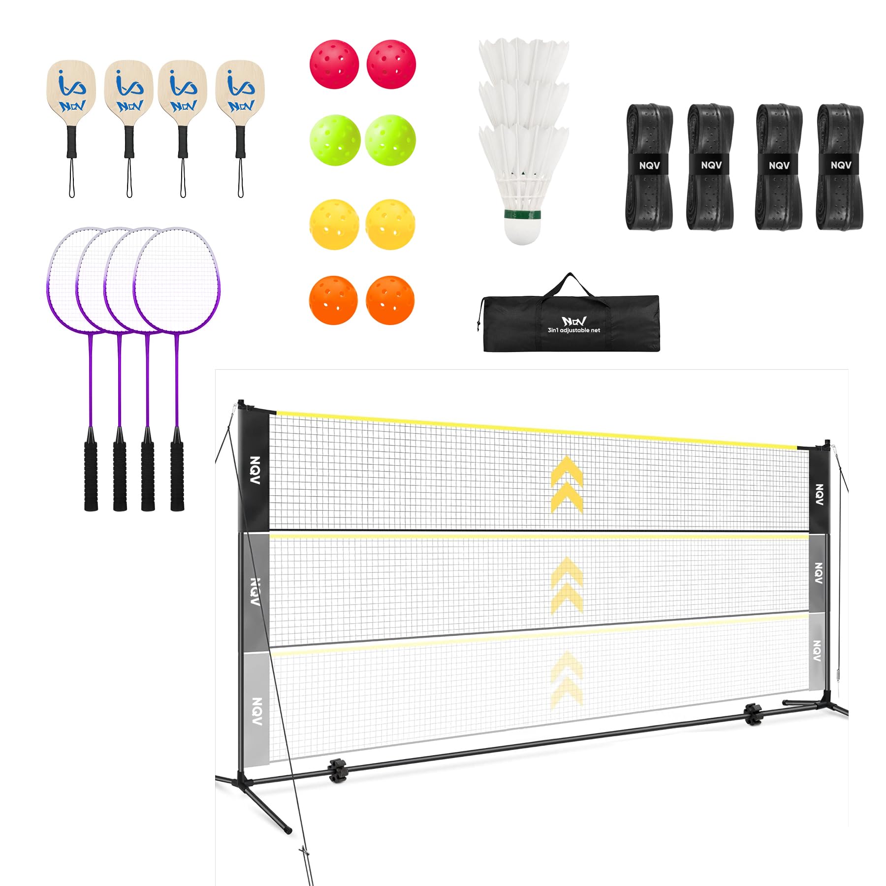 Amazon.com : NQV 17FT Wide Height Adjustable 2 in 1 Pickleball