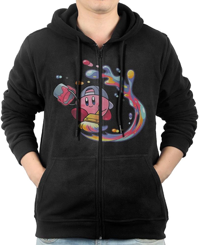 Men Paint Kirby Hoodie Pullover Zip Up