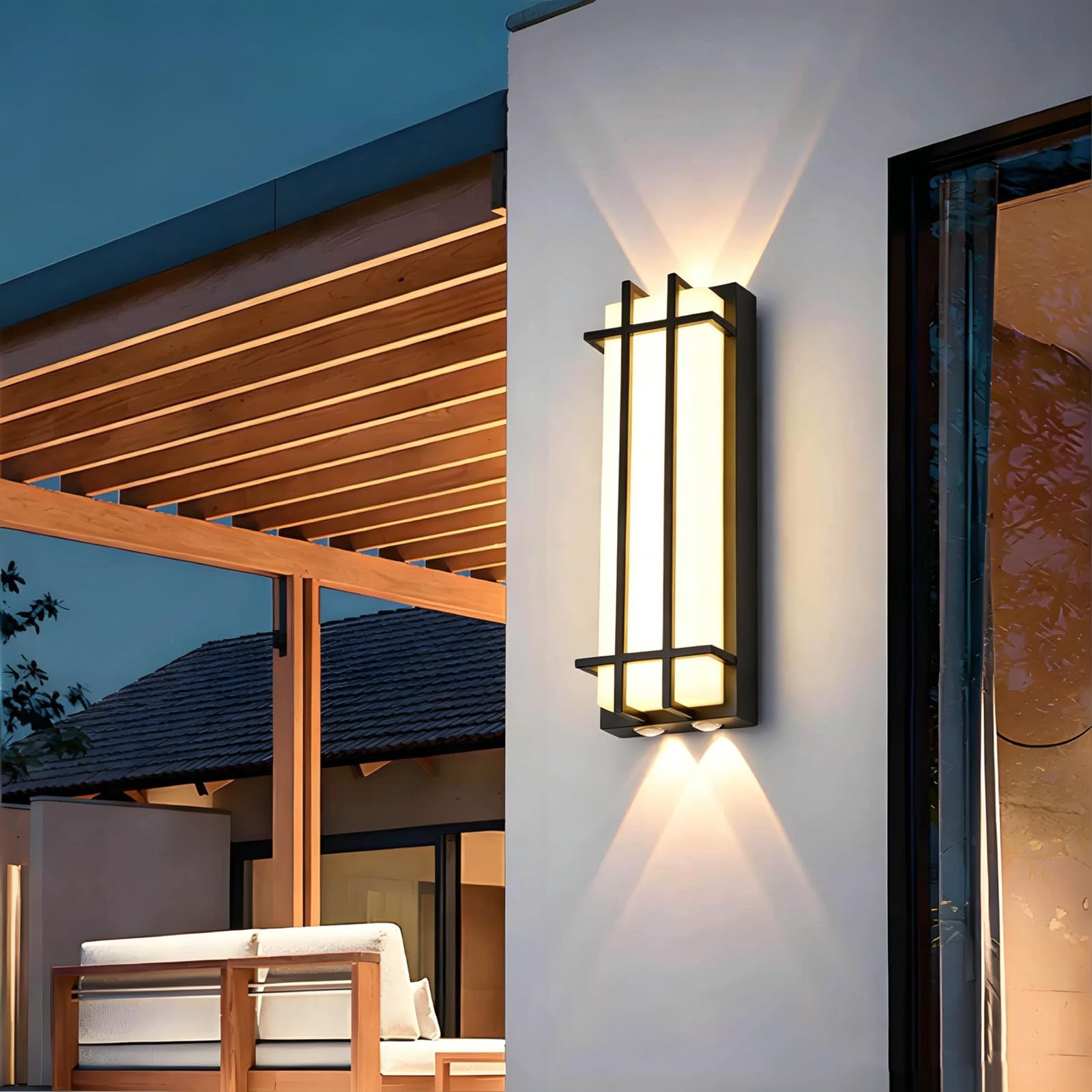 SDUYTDG IP65 Waterproof Outdoor Wall Sconce, Exterior Light Fixtures Wall Mount for House,Black Aluminum Front Porch Lights, Waterproof Outside Lighting for House Patio Front Porch Garage Entryway
