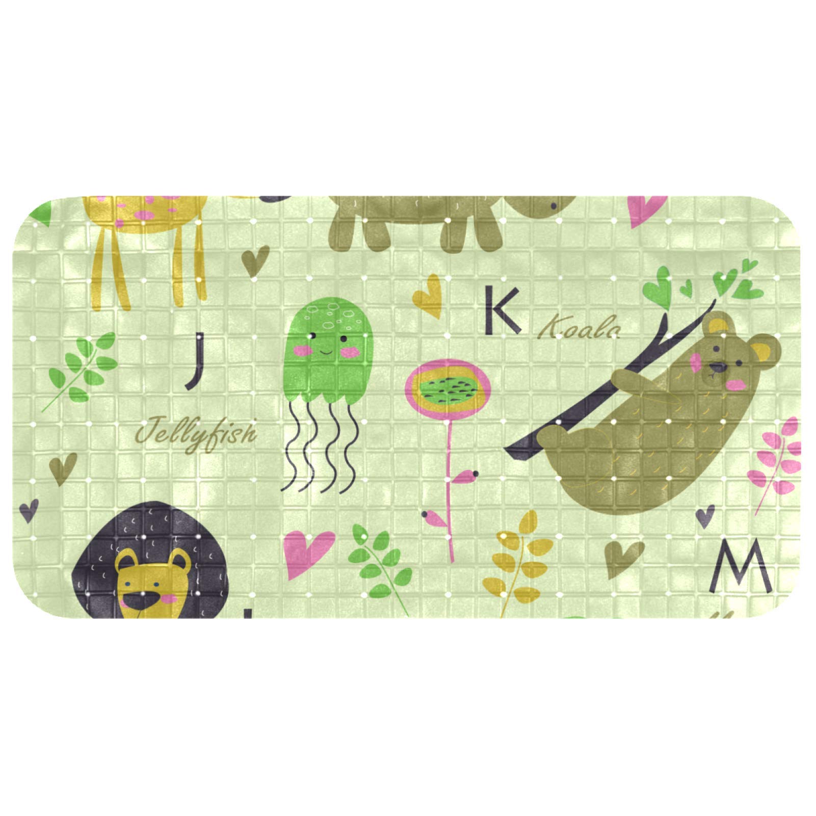 Tapis de bain antidérapant girafe et hippopotame 37,5x68,5 cm