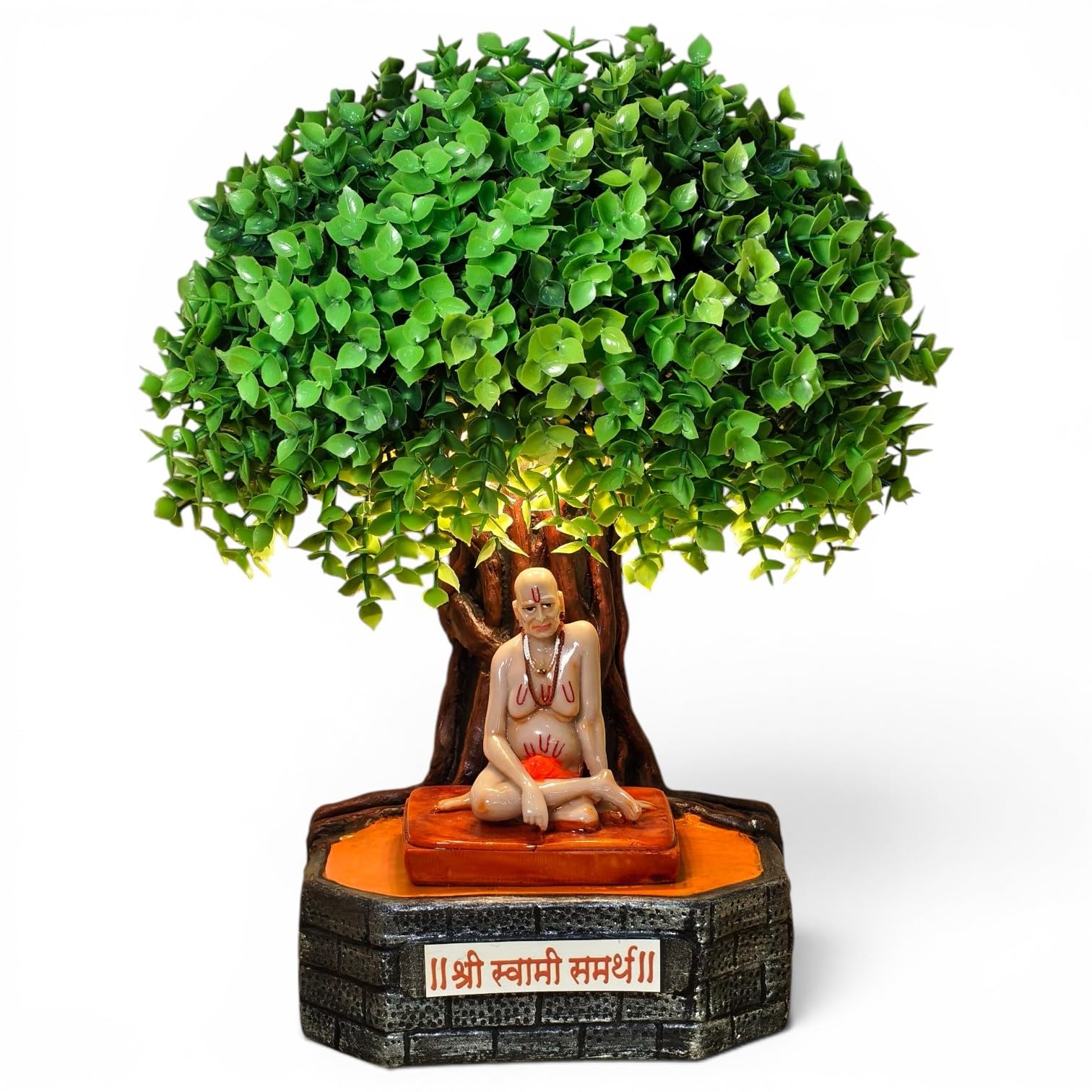 Shri Swami Samarth Idol with Vatavruksha Tree LED Light | Home Temple Decor-image-44