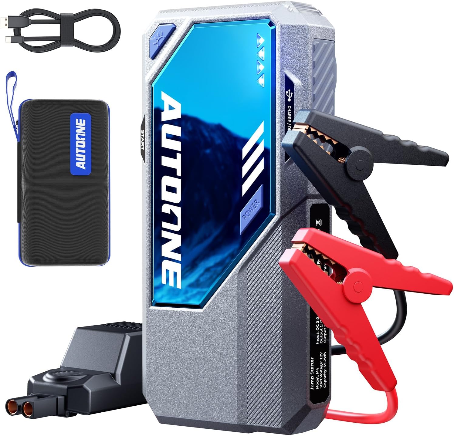 AUTOONE M4 Jump Starter 7500A Car Jumper Starter Portable, 12V Battery Jump Starter (All Gas/12L Diesel) Jump Box for Car Battery with Built-in Booster, Storage Case, LED Light, Jumper Cables AUTOONE M4 Jump Starter 7500A Car Jumper Starter Portable, 12V Battery Jump Starter (All Gas/12L Diesel) Jump Box for Car Battery with Built-in Booster, Storage Case, LED Light, Jumper Cables