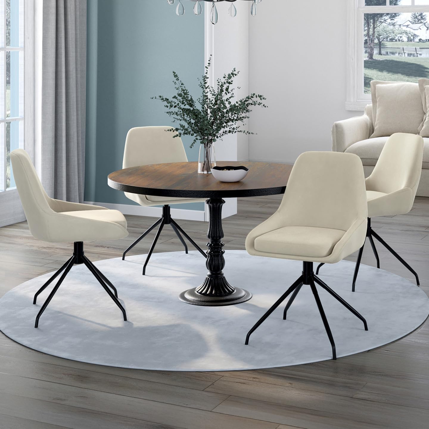 IDMarket - Lot de 4 chaises pivotantes 360° THALYA